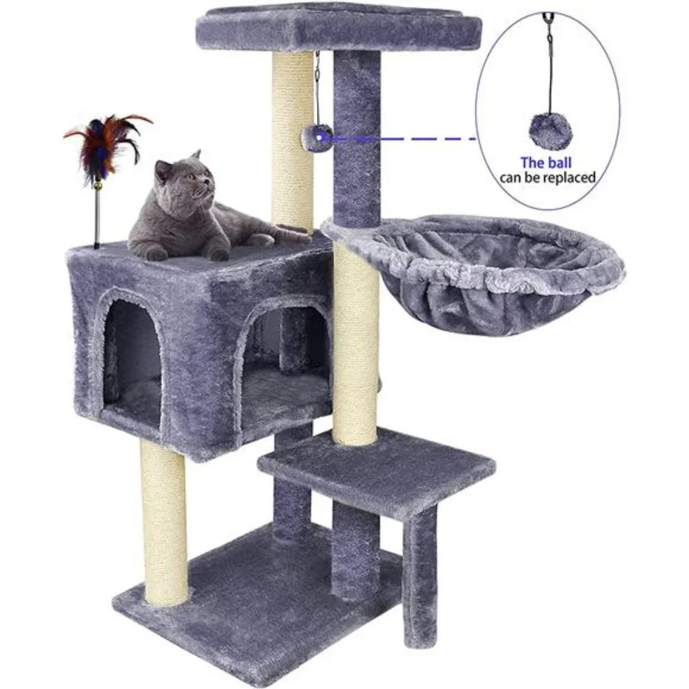 Cat Tree has Scratching Toy with a Ball Activity Centre Cat Tower Furniture